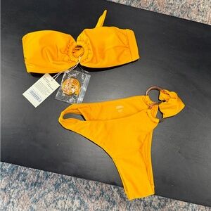 Monday Swimwear Bright Yellow O-Ring Bikini Set